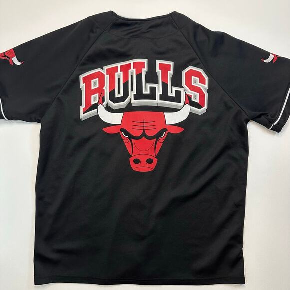 NBA Chicago Bulls Button Front Jersey with Embroidered Logo - Picture 7 of 10